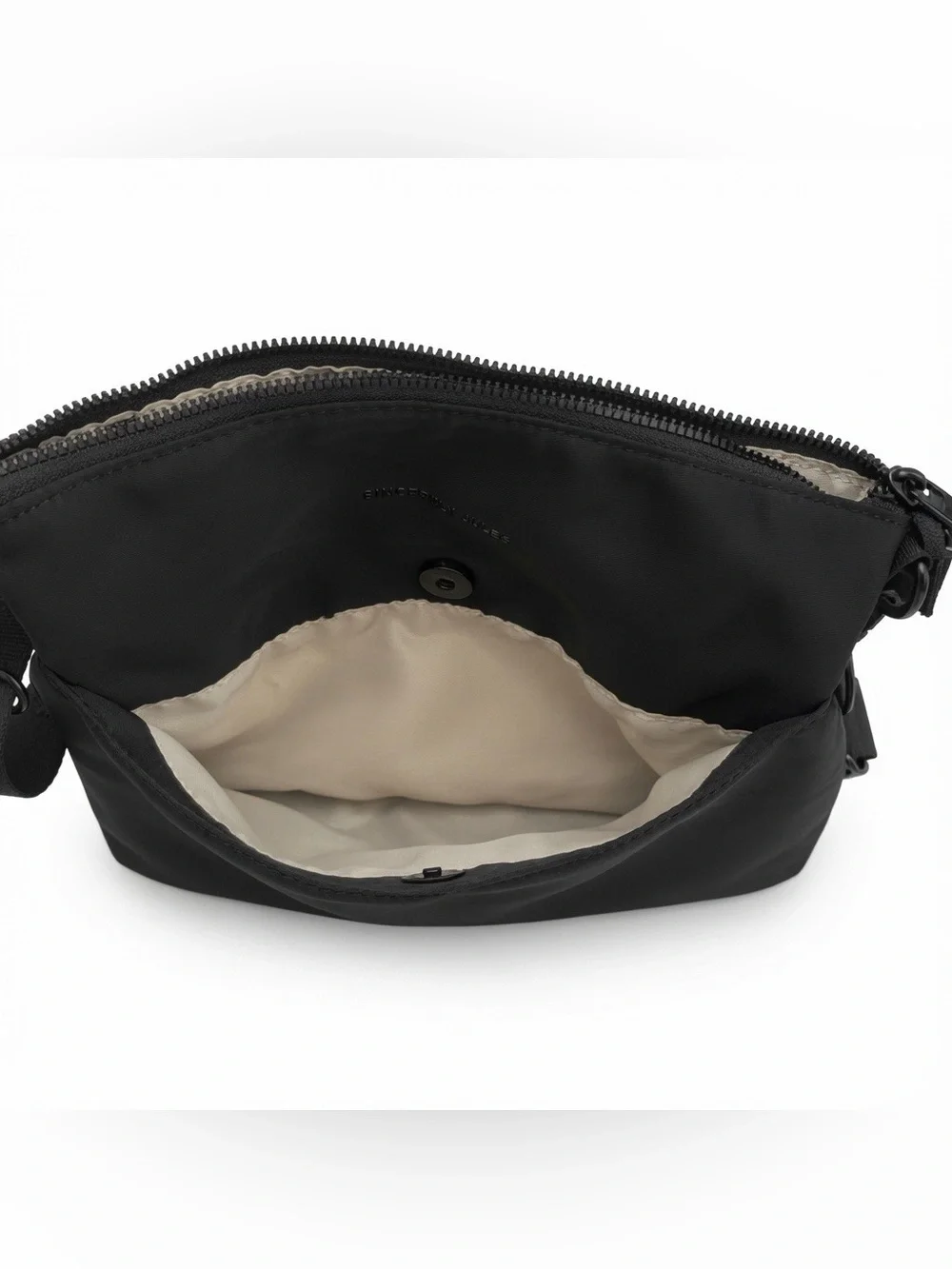 Sincerely Jules Black Nylon Crossbody Bag Removable Webbing Strap Minimalist